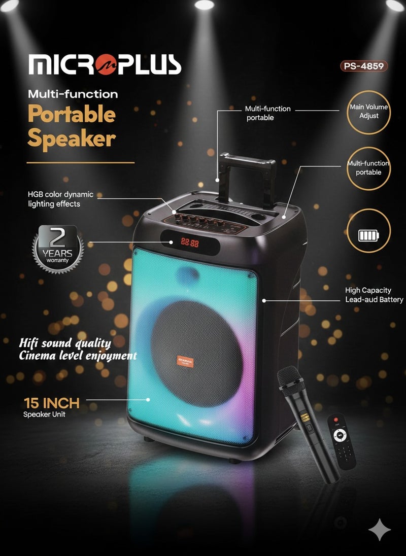 Large Portable Bluetooth Speaker 15-Inch PS-4859